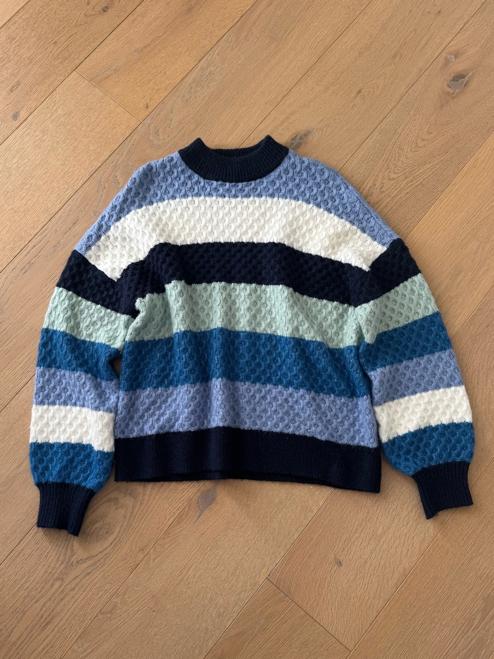 Berkeley Jensen Striped Textured Crewneck Sweater Size Medium